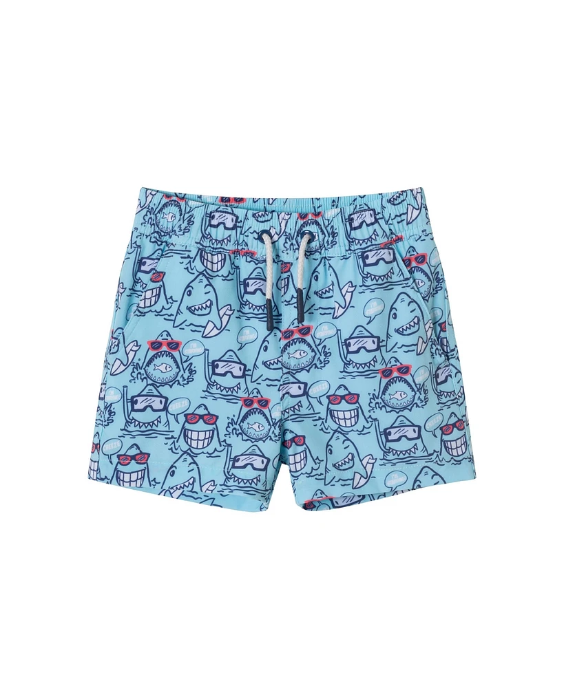 Toddler/Child Boys Happy Shark Print Swim Trunk