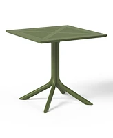 31.5" Square Plastic Outdoor Patio Dining Table for 4