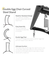 Outdoor Egg Chair Stand - Steel Stand for 2-Person Outdoor Egg Chairs - Black