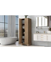 Storage Cabinet with Two Doors for Bathroom, Office, Adjustable Shelf, Mdf Board, Brown