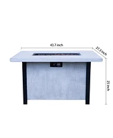 44" Outdoor Patio Propane Gas Fire Pit Table, 50,000 Btu