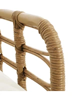 Boho Rattan Accent Chair with Cushions (Set of 2)