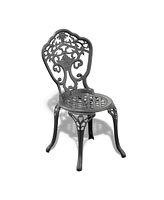 5-Piece Set Of All-Weather Cast Aluminum Dining Furniture Set With Black Frame