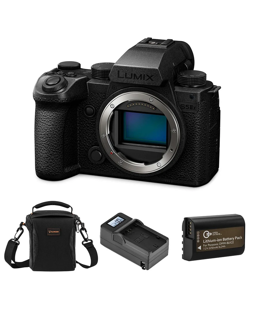Panasonic Lumix S5IIX Mirrorless Camera, Bundle with Battery, Smart Charger and Shoulder Bag