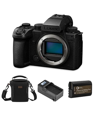 Panasonic Lumix S5IIX Mirrorless Camera, Bundle with Battery, Smart Charger and Shoulder Bag