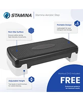 Stamina Adjustable Aerobic Step Multipurpose Home Gym Workout Equipment, Black