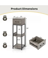 3-Tier Tall Plant Stand with Stylish Drawer & Storage for Home or Office