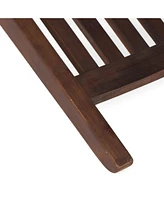Midori Mahogany Wood Folding Lounge Chair with Cushion for Outdoor Comfort and Style
