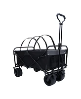 Collapsible Wagon Cart with Strapping System, 440lbs Capacity, for Beach, Camping, Shopping