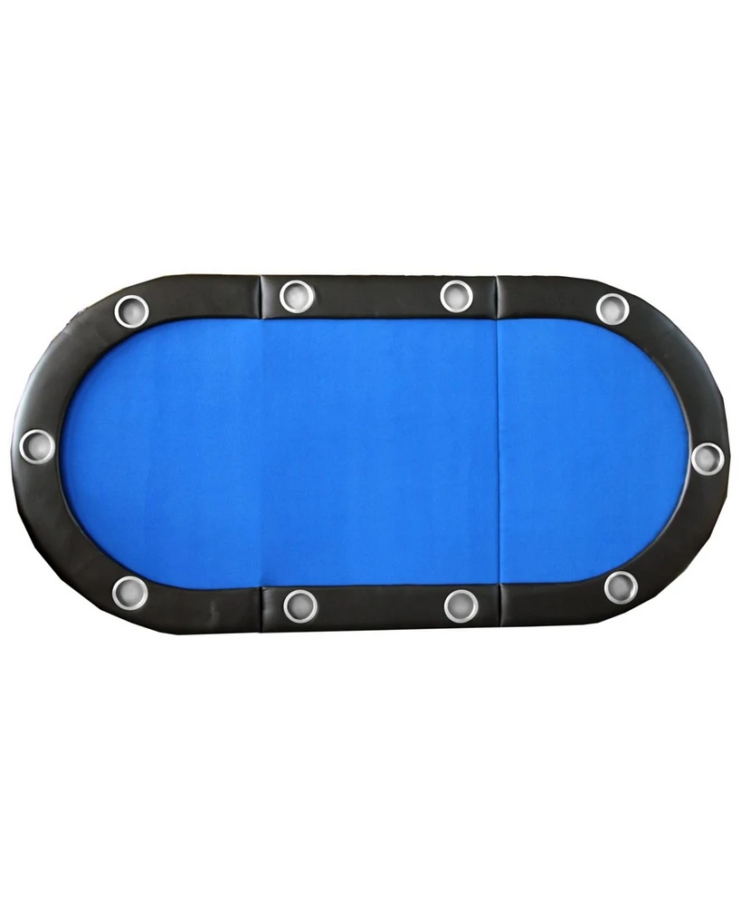 Folding Poker Table Top for 10 Players Tri-Fold Texas Holdem Blackjack Casino Game Tabletop