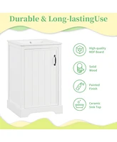 20" Bathroom Vanity with Sink, Bathroom Cabinet with Soft Closing Door, Storage Rack and Adjustable Shelve, White