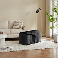 Ottoman Storage Bench Pet Supplies Corduroy Bench Cat's nest to hide For the Living Room, Entryway and Bedroom,Black