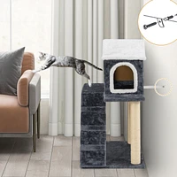 Tower Condo Cat Tree with Scratching Posts & Ladder Multi-Level Playhouse for Cats