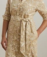 Lauren Ralph Plus Floral Linen Shirtdress