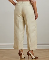 Lauren Ralph Lauren Plus Size Linen-Blend Twill Wide-Leg Pants