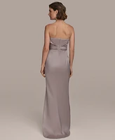 Donna Karan New York Women's Asymmetric Twist Strapless Gown
