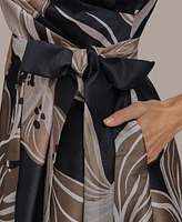 Donna Karan New York Women's Floral Print Sleeveless A-Line Dress