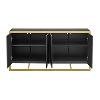 Mahogany Veneer Modern Sideboard with Unique Metal Legs,Suitable for Study,Entryway, Hallway, Living Room