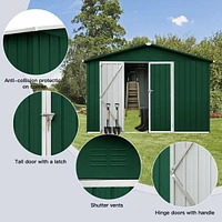 Metal garden sheds 10ftx12ft outdoor storage sheds white+green
