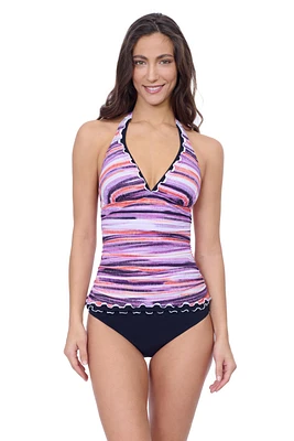Profile by Gottex Women's Riga Tricolore Halter Tankini
