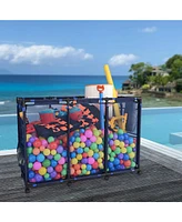 Yescom Mesh Cover Replacement for Rolling Mesh Pool Storage Bin Cart Xx-Large Blue