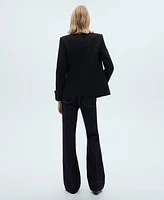 Mango Women's Mandarin Collar And Jewel Buttons Jacket