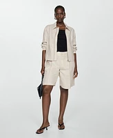 Mango Women's Linen Zip Jacket