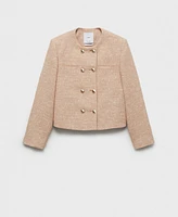 Mango Women's Double-Breasted Tweed Jacket