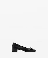 Mango Women's Buckle Leather Shoes