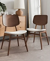 Furniture of America 2-Pc. Sandy Cove Boucle Fabric Padded Dining Chair Set