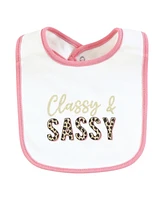 Hudson Baby Infant Girl Cotton Bibs, Sassy Cheetah, One Size