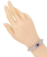 Devata Amethyst & Bali Filigree Cuff Bracelet in Sterling Silver and 18K Gold Accents