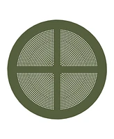 31.5" Round Plastic Outdoor Patio Dining Table for 4