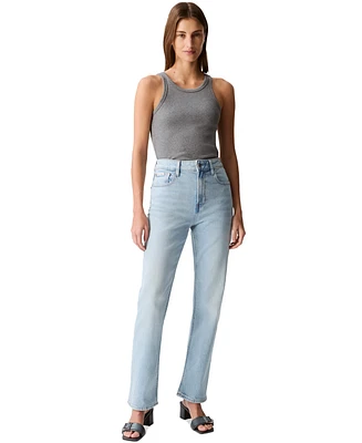 Calvin Klein Jeans Women's High-Rise Straight-Leg Stretch Denim