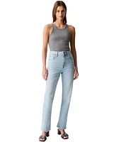 Calvin Klein Jeans Women's High-Rise Straight-Leg Stretch Denim