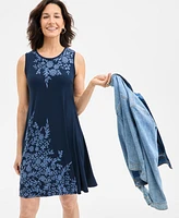 Style & Co Women's Printed Sleeveless Flip-Flop Dress