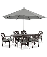Wythburn Outdoor Dining 7pc Set (72"x38" Table & 4 Lattice Chairs 2 Swivel Chairs)