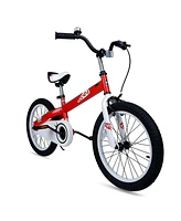 RoyalBaby Honey 18 Inch Kids Outdoor Bicycle with Kickstand, Fully Adjustable Seat, Thick Wheels, and Reflectors for Ages 5 to 9, Red