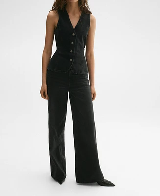 Mango Women's High-Rise Wide Leg Jeans