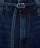 Mango Women's Belted Wide Leg Jeans
