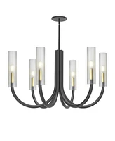 Dainolite 21.75" Metal Wand 6 Light Led Chandelier