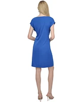 Dkny Women's Hardware-Trim Side-Ruched Dolman-Sleeve Dress