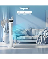 Kismile 43 inch Tower Fan Portable Electric Oscillating Fan Quiet Remote Control Bladeless Floor Fan 3-Speed Wind Mode 12H Timer Bedroom Office