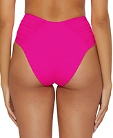 Becca Women's Ruched High-Waist Bikini Bottoms