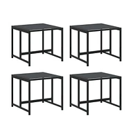 Patio Stools 4 pcs Black Steel and Textilene