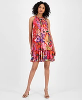 Robbie Bee Women's Floral Ruffle-Tiered Shift Dress