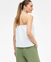 I.n.c. International Concepts Women's Linen-Blend Braided Halter Top, Exclusively at Macy's
