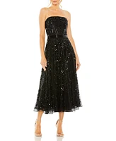 Women's Strapless Embellished A Line Dress