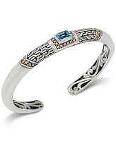 Devata Topaz & Bali Cuff Bracelet in Sterling Silver and 18K Gold Accents