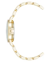 Nine West Women's Quartz Black and Gold-Tone Metal Alloy Bracelet Watch, 33mm